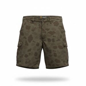 Carhartt Shorts Mens 48 Green Camo Canvas Relaxed Fit Cargo Utility Hunting Work
